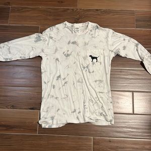 Pink tie die long sleeve shirt in a size small